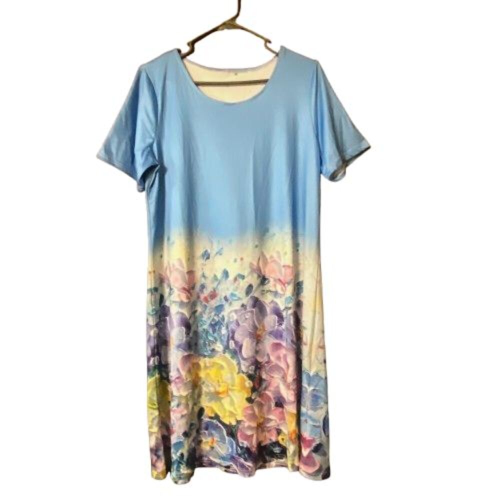 Nightgown Womens Floral Short Sleeve Unbranded No Size or Care Tag